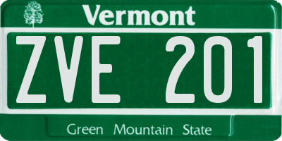 VT license plate ZVE201