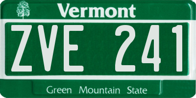 VT license plate ZVE241