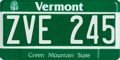 VT license plate ZVE245