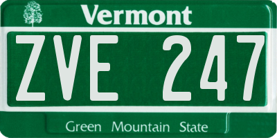 VT license plate ZVE247
