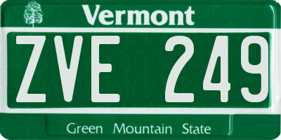 VT license plate ZVE249