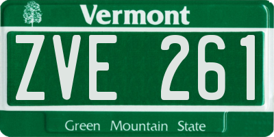 VT license plate ZVE261