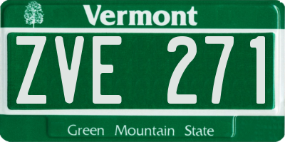 VT license plate ZVE271