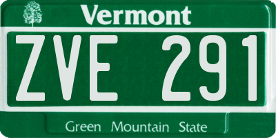 VT license plate ZVE291