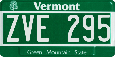 VT license plate ZVE295
