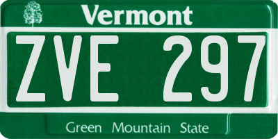VT license plate ZVE297