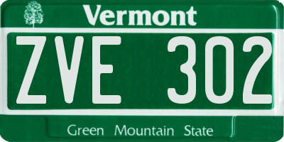 VT license plate ZVE302