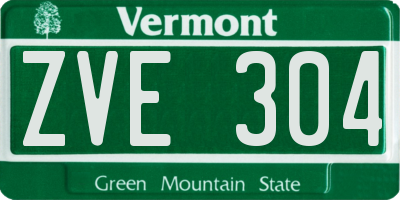 VT license plate ZVE304