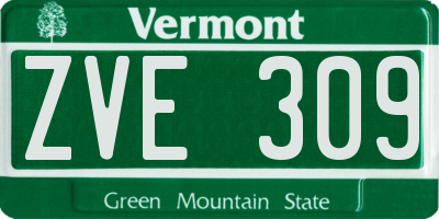 VT license plate ZVE309