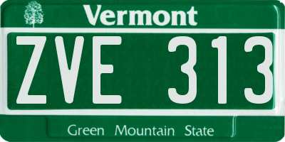 VT license plate ZVE313