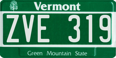 VT license plate ZVE319