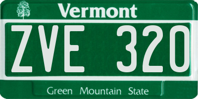 VT license plate ZVE320