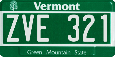 VT license plate ZVE321