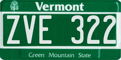 VT license plate ZVE322