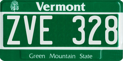 VT license plate ZVE328