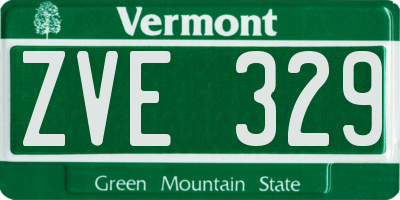 VT license plate ZVE329
