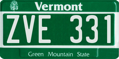 VT license plate ZVE331