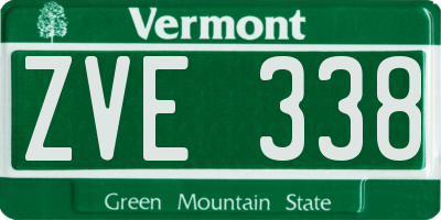 VT license plate ZVE338