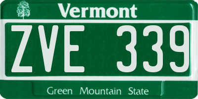 VT license plate ZVE339