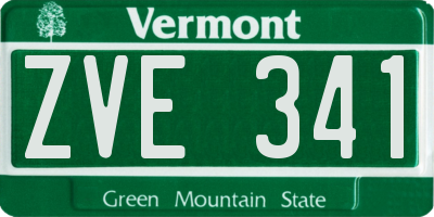 VT license plate ZVE341