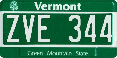 VT license plate ZVE344