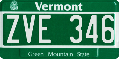 VT license plate ZVE346