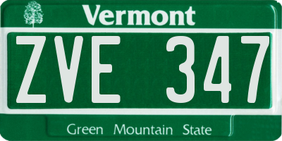 VT license plate ZVE347