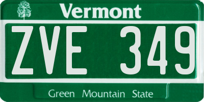 VT license plate ZVE349