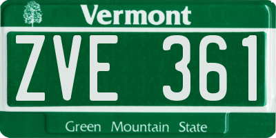 VT license plate ZVE361