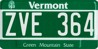 VT license plate ZVE364