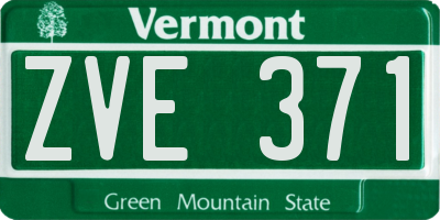 VT license plate ZVE371