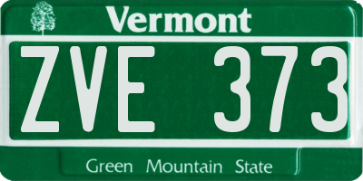 VT license plate ZVE373