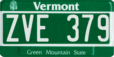 VT license plate ZVE379
