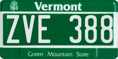 VT license plate ZVE388