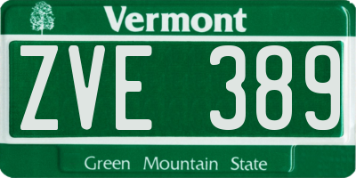 VT license plate ZVE389