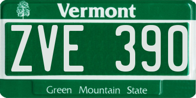 VT license plate ZVE390
