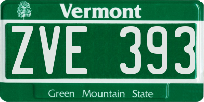 VT license plate ZVE393