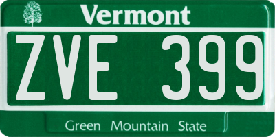 VT license plate ZVE399