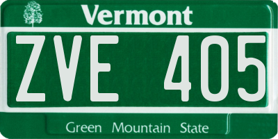 VT license plate ZVE405