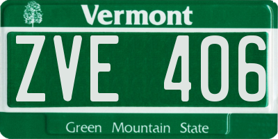 VT license plate ZVE406