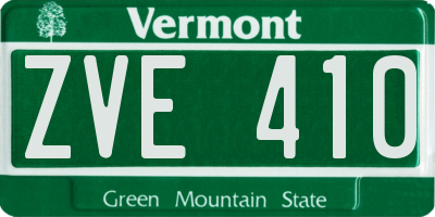 VT license plate ZVE410