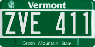 VT license plate ZVE411