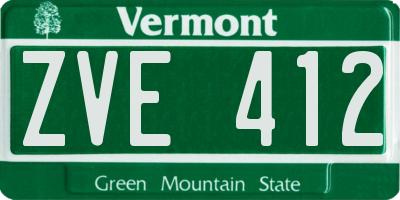 VT license plate ZVE412