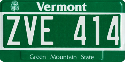 VT license plate ZVE414