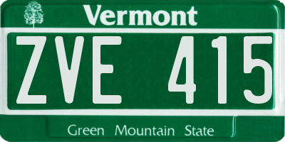 VT license plate ZVE415