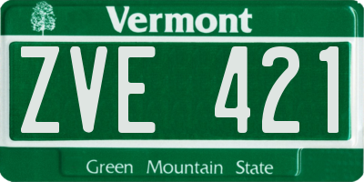 VT license plate ZVE421