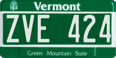 VT license plate ZVE424
