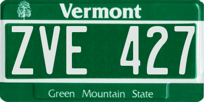 VT license plate ZVE427