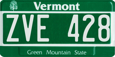 VT license plate ZVE428
