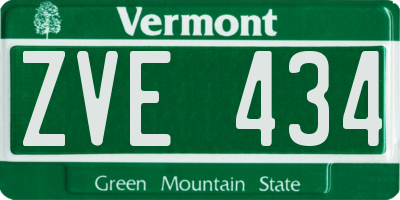 VT license plate ZVE434